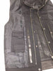 Men's Son of anarcy Distressed Grey motorcycle club leather vest with Gun pockets