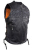 MOTORCYCLE RIDERS LADIES SKULL LEATHER ZIPPER VEST WITH LACES & 2 GUN POCKETS