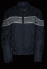 LADIES GREY LIGHTWEIGHT TEXTILE W/REFLECTIVE PIPING JACKET ZIPOUTLINER BLK/GREY