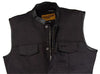 MEN'S SON OF ANARCHY MOTORCYCLE CANVAS VEST WITH LEATHER TRIM TWO GUN POCKETS
