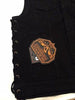 MEN'S SON OF ANARCHY BLK DENIM MOTORCYCLE VEST 1 GUN POCKET INSIDE WITH S/LACES