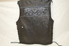 MEN'S SKULL LEATHER VEST WITH REFLECTIVE FEATURE W/2GUN POCKETS & SIDE LACES