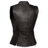 WOMEN'S MOTORCYCLE RIDER 7POCKET LEATHER VEST W/5 OUTSIDE POCKETS & 2GUN POCKETS