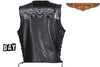MEN'S SKULL LEATHER VEST WITH REFLECTIVE FEATURE W/2GUN POCKETS & SIDE LACES
