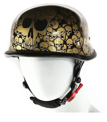 Motorcycle riders German gold skull graveyard novelty helmet