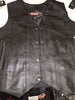 WOMEN'S MOTORCYCLE BLACK 10 POCKET LEATHER VEST WITH SIDE LACES GREAT PRICE