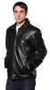 Men's Plain traditional zipper front leather jacket with 2 pockets butter soft leather