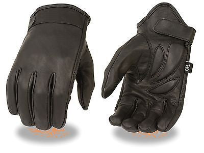 MEN'S PREMIUM LEATHER SHORT WRISTED CRUISER GLOVE WITH VELCRO STRAP & GEL PALM