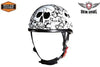 MOTORCYCLE WHITE EAGLE NOVELTY HELMET WITH SKULL GRAPHIC W/CHIN STRAPCOMFORTABLE