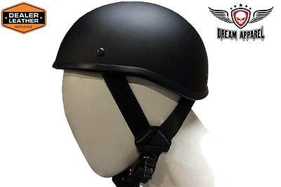 MOTORCYCLE FLAT BLK SOA BEANIE NOVELTY MOTORBIKE HELMET BLACK W/QUICK RELEASE