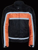 MEN'S MOTORCYCLE RACER ORANG TEXTILE JACKET WITH REFLECTIVE STRIPES WITH ARMOUR