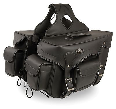 MOTORCYCLE 2PC WATERPROOF MEDIUM PVCTHROWOVER SADDLEBAG W/FRONT BONUS POCKET