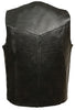 Men's Plain Snap button classic leather vest with four total pockets