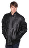 MEN'S BLK BOMER LEATHER JACKET WITH ZIPOUT LINNING INSIDE 5 POCKETS VERY WARMNEW