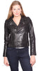 WOMEN'S GENUINE LEATHER JACKET DOUBLE ZIPPER BUTTER SOFT TERMINATOR STYLE