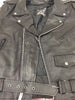 Men's riding classic biker police style Blk Leather jacket with side laces