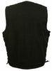 MEN'S BLK DENIM MOTORCYCLE VEST WITH SIDE LACES 2CHEST POCKETS W/GUN POCKET NEW