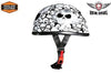 MOTORCYCLE WHITE EAGLE NOVELTY HELMET WITH SKULL GRAPHIC W/CHIN STRAPCOMFORTABLE