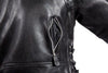 Men's Motorcycle Side lace police style leather jacket Live to ride embossed back