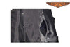 MEN'S MOTORBIKE BUTTER SOFT SIDE LACE BLK LEATHER VEST & 2 GUN POCKETS