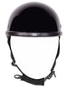 MOTORCYCLE GLOSS BLACK SKULL CAP NOVELTY HELMET BLACK NOT W/CHIN STRAP NOT DOT