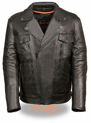 MEN'S MOTORCYCLE DOUBLE PISTOL PETE UTILITY JACKET W/ZIP FULL SLEEVE ZIPOUTLINER