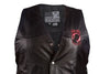 MEN'S MOTORCYCLE POW MIA EMBOSSED FRONT BACK SIDE LACE LEATHER VEST SOFT LEATHER