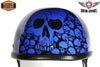 MOTORCYCLE BLUE EAGLE NOVELTY HELMET W/BONEYARD GRAPHIC W/CHIN STRAP COMFORTABLE