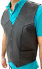 MEN'S MOTORCYCLE MOTORBIKE TOP GRAIN LEATHER VEST DURABLE SOFT LEATHER NEW