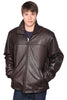 Men's Plain traditional Brown zipper front leather jacket with 2 pockets butter soft leather