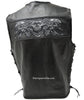 MEN'S SKULL LEATHER VEST WITH REFLECTIVE FEATURE W/2GUN POCKETS & SIDE LACES
