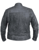 Men's Motorcycle riding Distressed Tombstone Grey Vented leather jacket with 2 Gun pockets inside