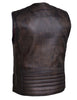 Men's Retro Brn Montana 6 Pocket Premium Leather Vest