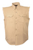 Men's Twill Baige color Cotton Half Sleeve Cut off shirt with fryed sleeves 