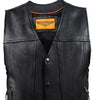 Men's Motorcycle Club vest Side lace leather vest with 2 Gun pockets inside.