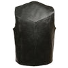 Mens Motorcycle Basic Plain Traditional Classic Blk Leather Vest cheap price