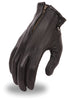 Motorcycle Ladies Blk Soft leather gloves with Zipper gel palm