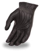 Motorcycle Ladies Blk Soft leather gloves with Zipper gel palm 