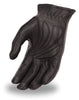 Motorcycle Ladies Blk Soft leather gloves with Zipper gel palm