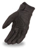 Men's Motorcycle butter soft gel palm cruiser lined leather gloves with velcro