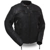 Mens Motorcycle Scoter blk Warrior vented leather jacket with intricate detailing