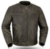 Mens Vintage Distressed Brown Classic Scoter Ultra premium Cow Hide Leather Drifter Style