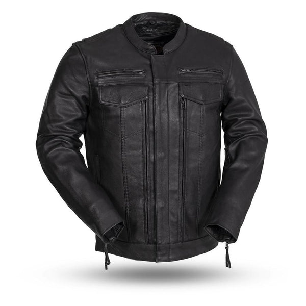 Men's Premium Ultra Naked Cow Hide Raider Leather Jacket with 2