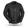Men's Premium Ultra Naked Cow Hide Raider Leather Jacket with 2 FRONT pistol pete pockets