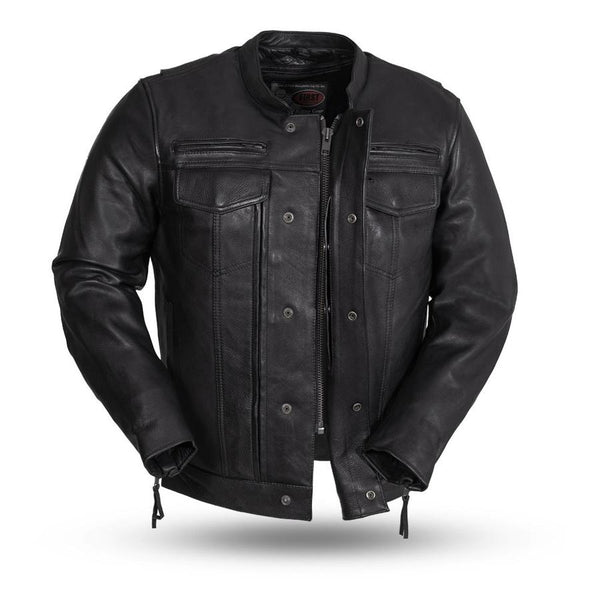 Men's Premium Ultra Naked Cow Hide Raider Leather Jacket with 2
