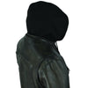 Men's Light weight Vendetta Blk Lamb Skin Leather Jacket with Removable Hoodie