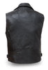 Men's Motorcycle Reckless updated utility leather vest with front pistol pete pocket