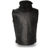 Men's Blk Son of Anarcy Patch holder Leather Vest Premium Soft Leather with Huddy
