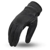 Men's Biker riding unlined Leather gloves with paded palm velcro wrist closure