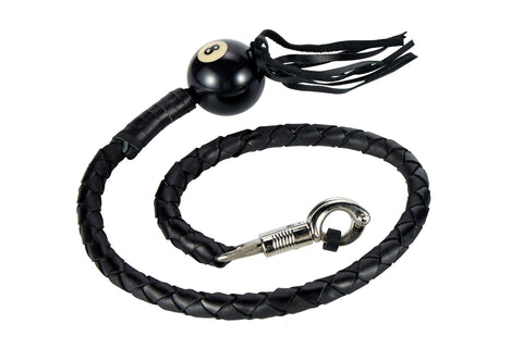 Motorcycle 42" Long Old School Get Back whip Blk Color with 8 Pool Ball